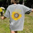Sunflower Puzzle Pieces Autism Awareness For Mom Teacher For Women Women's Comfort Colors T-Shirt Back Print Grey