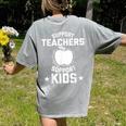 Support Teachers Support Kids Teacher Red For Ed 2019 Women's Comfort Colors T-Shirt Back Print Grey