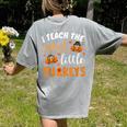 I Teach The Cutest Little Turkeys For Teacher Thanksgiving Women's Comfort Colors T-Shirt Back Print Grey I Teach The Cutest Little Turkeys For Teacher Thanksgiving Women's Comfort Colors T-Shirt Back Print Grey