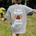 I Teach The Cutest Pre-K Pilgrims Thanksgiving Teacher Item Women's Comfort Colors T-Shirt Back Print Grey I Teach The Cutest Pre-K Pilgrims Thanksgiving Teacher Item Women's Comfort Colors T-Shirt Back Print Grey