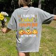 I Teach The Cutest Pumpkins Halloween Teacher Women's Comfort Colors T-Shirt Back Print Grey I Teach The Cutest Pumpkins Halloween Teacher Women's Comfort Colors T-Shirt Back Print Grey