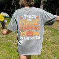 I Teach The Cutest Pumpkins Tshirt Halloween Teacher Women's Comfort Colors T-Shirt Back Print Grey I Teach The Cutest Pumpkins Tshirt Halloween Teacher Women's Comfort Colors T-Shirt Back Print Grey