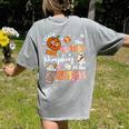 I Teach The Cutest Pumpkins In The Patch Halloween Teacher Women's Comfort Colors T-Shirt Back Print Grey