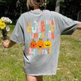 I Teach The Cutest Pumpkins In The Patch Teacher Women's Comfort Colors T-Shirt Back Print Grey