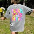 Teach Love Inspire Preppy Back To School Teacher Women Women's Comfort Colors T-Shirt Back Print Grey Teach Love Inspire Preppy Back To School Teacher Women Women's Comfort Colors T-Shirt Back Print Grey