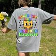 Teacher Back To School Color In Kindness Crayon Pencil Women's Comfort Colors T-Shirt Back Print Grey