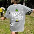 Teacher Christmas Teaching Is My Favorite Women's Comfort Colors T-Shirt Back Print Grey Teacher Christmas Teaching Is My Favorite Women's Comfort Colors T-Shirt Back Print Grey