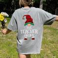 Teacher Gnome Xmas Family Matching Plaid Christmas Gnomes Women's Comfort Colors T-Shirt Back Print Grey Teacher Gnome Xmas Family Matching Plaid Christmas Gnomes Women's Comfort Colors T-Shirt Back Print Grey