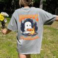 Teacher Halloween Ghost Reading Book Animal Boooks Are Women's Comfort Colors T-Shirt Back Print Grey Teacher Halloween Ghost Reading Book Animal Boooks Are Women's Comfort Colors T-Shirt Back Print Grey