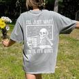 Teacher Halloween Shirt I'Ll Just Wait Until It's Quiet Women's Comfort Colors T-Shirt Back Print Grey