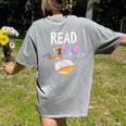 Teacher Library Read Book Club Piggie Elephant Pigeons Men Women Kids Women's Comfort Colors T-Shirt Back Print Grey