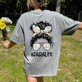 Teacher Para Life Tee Paraprofessional Cute Messy Bun Women's Comfort Colors T-Shirt Back Print Grey Teacher Para Life Tee Paraprofessional Cute Messy Bun Women's Comfort Colors T-Shirt Back Print Grey