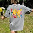 Teacher Pencil Coquette Bow Back To School Teacher Women's Comfort Colors T-Shirt Back Print Grey Teacher Pencil Coquette Bow Back To School Teacher Women's Comfort Colors T-Shirt Back Print Grey