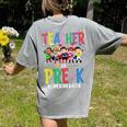 Teacher Of Pre K Superheroes Teacher New School Year Men Women Women's Comfort Colors T-Shirt Back Print Grey