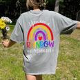 Teacher You Are a Rainbow Of Possibilities Funny Women's Comfort Colors T-Shirt Back Print Grey