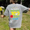My Teacher Survived 100 Days Of Me Women's Comfort Colors T-Shirt Back Print Grey My Teacher Survived 100 Days Of Me Women's Comfort Colors T-Shirt Back Print Grey