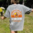Teacher Thanksgiving Thankful For My Second Grade Turkeys Women's Comfort Colors T-Shirt Back Print Grey