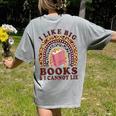 Teacher-TShirt I Like Big Books & I Cannot Lie Reading For Women Women's Comfort Colors T-Shirt Back Print Grey