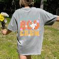 Teachers Aide Boo Crew Ghost Groovy Halloween For Women Women's Comfort Colors T-Shirt Back Print Grey