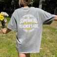 Teachers Aide Idea Professional Superhero Teachers Aides Men Women Women's Comfort Colors T-Shirt Back Print Grey