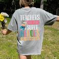 Teachers Are Just Superheroes In Disguise Back To School Women's Comfort Colors T-Shirt Back Print Grey