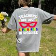 Teachers Are Just Superheroes In Disguise School Women's Comfort Colors T-Shirt Back Print Grey