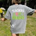 Teachers Love Brains Halloween Teacher Zombie Women's Comfort Colors T-Shirt Back Print Grey Teachers Love Brains Halloween Teacher Zombie Women's Comfort Colors T-Shirt Back Print Grey