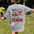 Teachers Oh What Fun It Is To Teach Cute Red Plaid Reindeer Women's Comfort Colors T-Shirt Back Print Grey Teachers Oh What Fun It Is To Teach Cute Red Plaid Reindeer Women's Comfort Colors T-Shirt Back Print Grey