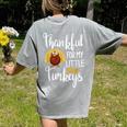 Teachers Thanksgiving Thankful For My Little Turkeys Women's Comfort Colors T-Shirt Back Print Grey Teachers Thanksgiving Thankful For My Little Turkeys Women's Comfort Colors T-Shirt Back Print Grey