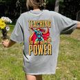 Teaching Is My Super Power Superhero Teacher Women's Comfort Colors T-Shirt Back Print Grey Teaching Is My Super Power Superhero Teacher Women's Comfort Colors T-Shirt Back Print Grey