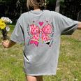 Teaching Is A Work Of Heart Pencil Bow Teacher Valentine Women's Comfort Colors T-Shirt Back Print Grey Teaching Is A Work Of Heart Pencil Bow Teacher Valentine Women's Comfort Colors T-Shirt Back Print Grey