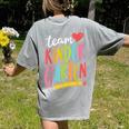 Team Kindergarten Teacher Student Back To School Women's Comfort Colors T-Shirt Back Print Grey
