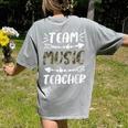 Team Music Teacher Camo Teacher Student Back To School Women's Comfort Colors T-Shirt Back Print Grey Team Music Teacher Camo Teacher Student Back To School Women's Comfort Colors T-Shirt Back Print Grey