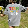Team RSP RSP Teacher Kindergarten Teacher Women's Comfort Colors T-Shirt Back Print Grey Team RSP RSP Teacher Kindergarten Teacher Women's Comfort Colors T-Shirt Back Print Grey