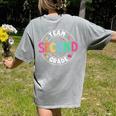 Team Second Grade Teacher Back To School 2nd Grade Squad Women's Comfort Colors T-Shirt Back Print Grey