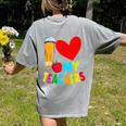 Teens Graduation I Heart My Teachers I Love My Teachers Women's Comfort Colors T-Shirt Back Print Grey