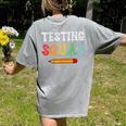 Testing Squad Costume Test Day Teacher Student School Women's Comfort Colors T-Shirt Back Print Grey Testing Squad Costume Test Day Teacher Student School Women's Comfort Colors T-Shirt Back Print Grey