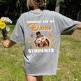 Thankful For My Dance Students Thanksgiving Turkey Teacher For Men Women Girls Kids Women's Comfort Colors T-Shirt Back Print Grey