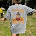 Thankful Math Turkey Teacher Happy Thanksgiving Women's Comfort Colors T-Shirt Back Print Grey