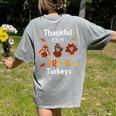 Thankful For My Prek Turkeys In Masks Thanksgiving Teacher For Men Women Women's Comfort Colors T-Shirt Back Print Grey