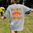 Thankful Teacher's Aide Thanksgiving Autumn Fall Women Men Women's Comfort Colors T-Shirt Back Print Grey