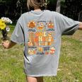 Thanksgiving One Thankful Art Teacher Fall Groovy Men Women Women's Comfort Colors T-Shirt Back Print Grey Thanksgiving One Thankful Art Teacher Fall Groovy Men Women Women's Comfort Colors T-Shirt Back Print Grey