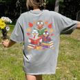 Thanksgiving Teacher Books Turkey Reading Book Women's Comfort Colors T-Shirt Back Print Grey Thanksgiving Teacher Books Turkey Reading Book Women's Comfort Colors T-Shirt Back Print Grey