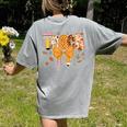 Thanksgiving Teacher Pencil Bow One Thankful Teacher Fall Women's Comfort Colors T-Shirt Back Print Grey