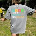 Think Like A Proton Stay Positive Science Teacher Women's Comfort Colors T-Shirt Back Print Grey Think Like A Proton Stay Positive Science Teacher Women's Comfort Colors T-Shirt Back Print Grey