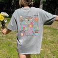The Tired Teachers Department Retro Groovy Back To School Women's Comfort Colors T-Shirt Back Print Grey The Tired Teachers Department Retro Groovy Back To School Women's Comfort Colors T-Shirt Back Print Grey