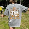 TK Boo Crew Preppy Halloween Floral Ghost TK Teacher Team TK Women's Comfort Colors T-Shirt Back Print Grey TK Boo Crew Preppy Halloween Floral Ghost TK Teacher Team TK Women's Comfort Colors T-Shirt Back Print Grey