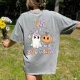 TK Boo Crew Retro Groovy Halloween Floral Ghost TK Teacher Men Women Kids Women's Comfort Colors T-Shirt Back Print Grey TK Boo Crew Retro Groovy Halloween Floral Ghost TK Teacher Men Women Kids Women's Comfort Colors T-Shirt Back Print Grey