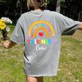 TK And Kinder Crew TK Teacher Transitional Kindergarten PreK Women's Comfort Colors T-Shirt Back Print Grey