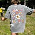 TK Vibes Back To School TK Girl Kid TK Team TK Teacher Women Women's Comfort Colors T-Shirt Back Print Grey